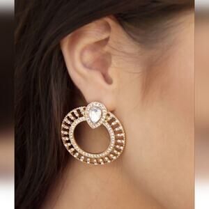 Ettika Glitter and Shine 18K Gold Plated Circle Earrings